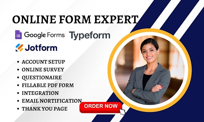 Gig Preview - Create jotform online survey form typeform questionaire fillable pdf google form