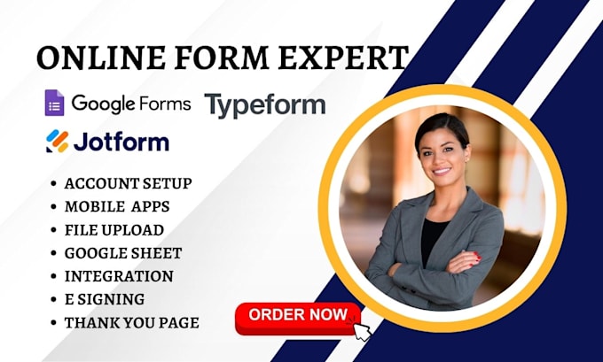 Gig Preview - Create google form sheet file upload jotform e signing typeform poll mobile apps