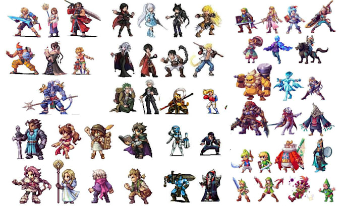 Gig Preview - Do 2d pixel game art animation sprite sheet rpg character assets monster art