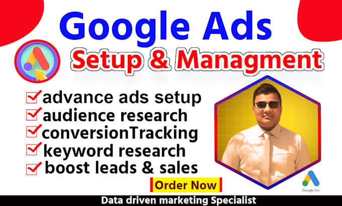 Gig Preview - Setup and manage your google ads adwords PPC campaigns