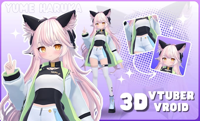 Gig Preview - Create 3d character models for vtuber, anime, and 3d rigging