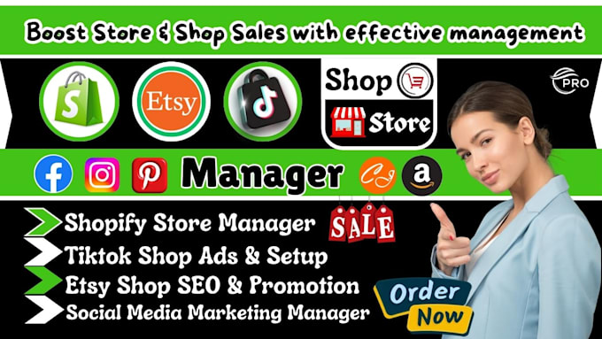 Gig Preview - Be your shopify store manager, etsy shop SEO, shopify marketing, tiktok shop