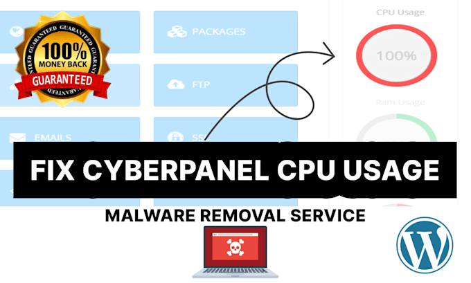 Gig Preview - Fix cyberpanel cpu usage and remove malware from it