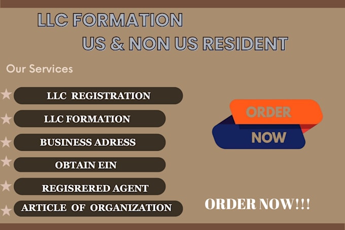 Gig Preview - Register your llc, llc formation, obtain ein from irs, US and non US residents