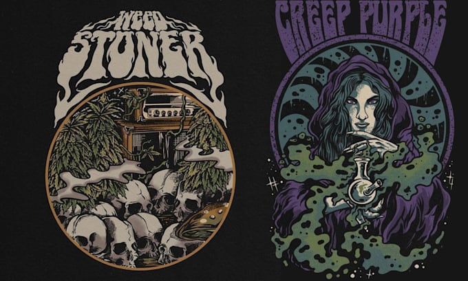 Gig Preview - Draw amazing dark art for psychedelic stoner, trippy, weed, doom, metal cover