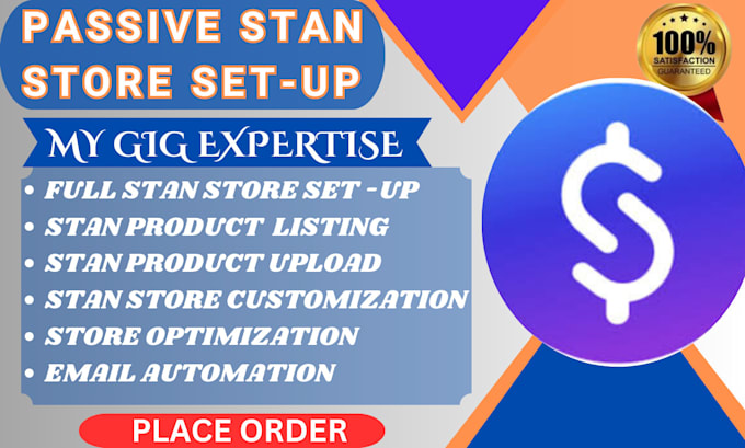 Gig Preview - Set up stan store, digital products upload and promote for passive income