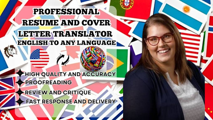 Gig Preview - Manually translate and edit your resume CV in english, french to any language