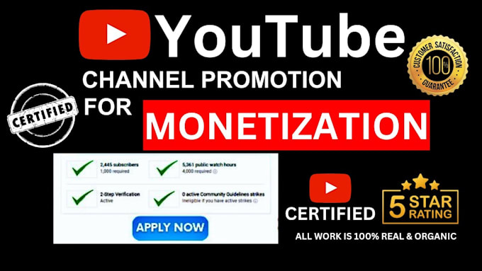 Bestseller - promote your youtube channel for complete monetization