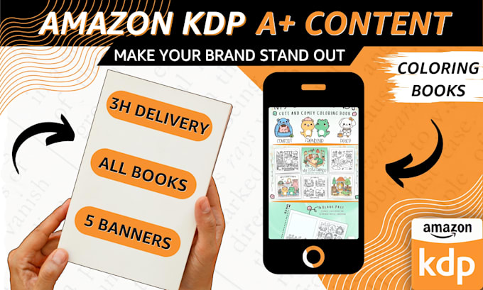 Gig Preview - Design premium a plus content for your amazon KDP coloring book in 3 hours