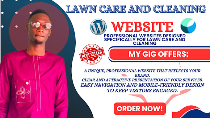 Gig Preview - Design or redesign lawn care and cleaning service websites