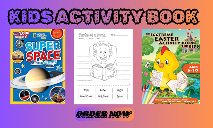 Bestseller - design custom kids activity book, puzzle book, workbook for kids for amazon KDP