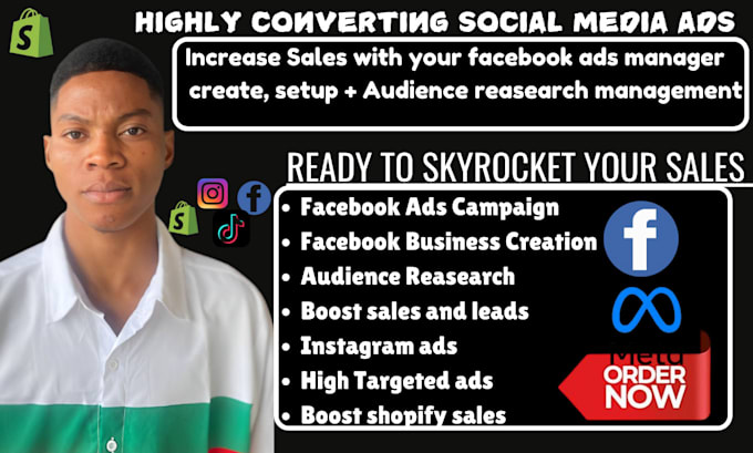 Gig Preview - Setup facebook ads campaign instagram ads for shopify sales