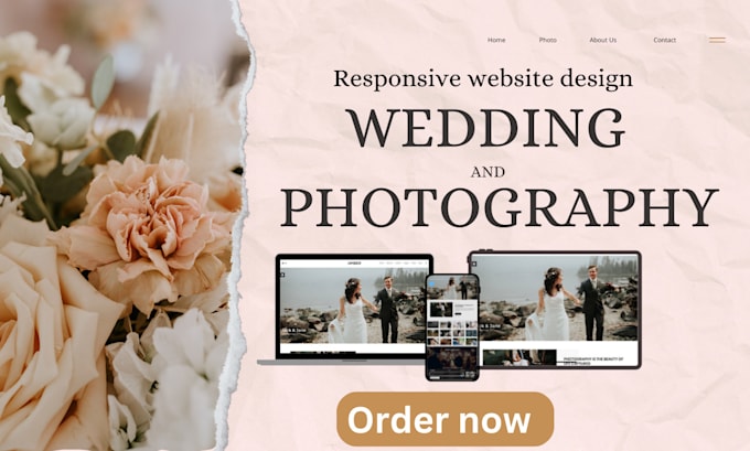 Gig Preview - Design wedding website photography website with booking features