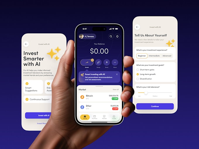 Gig Preview - Financial learning app, crypto learning app, ai wallet app