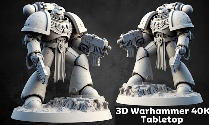 Gig Preview - Sculpt 3d warhammer 40k tabletop figurine model, 3d miniature hammer 3d printing