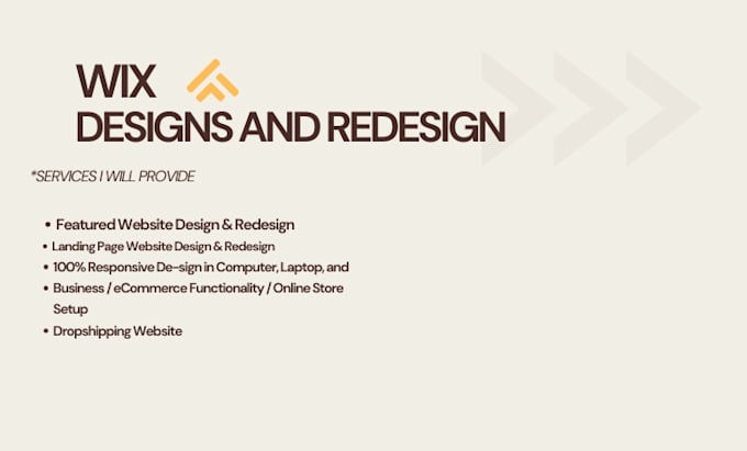 Gig Preview - Do wix design and redesign