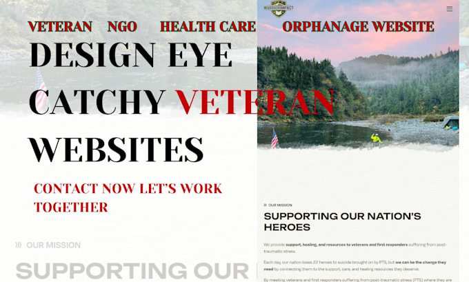 Gig Preview - Design veteran website, ngo website, health care website, build veteran website