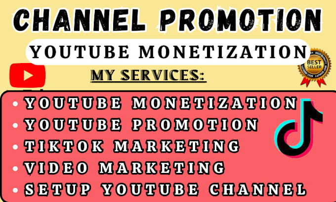 Gig Preview - Do organic channel promotion youtube monetization and promotion, video marketing