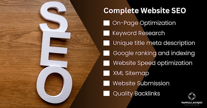 Gig Preview - Website seo, on and off page, high quality backlinks, google search console