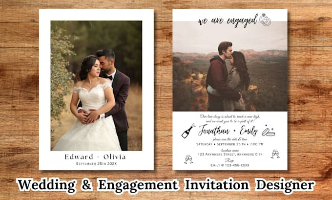 Gig Preview - Design customized wedding, engagement invitation card