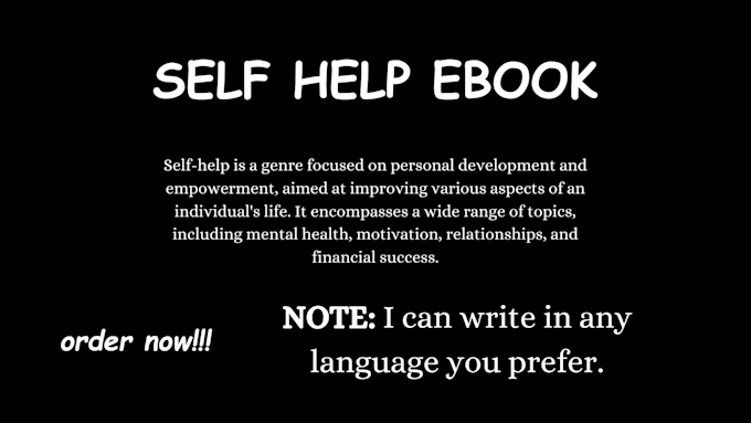 Gig Preview - Be your fiction ghostwriter self help ebook, book writer, nonfiction ghostwriter