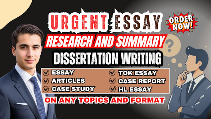 Gig Preview - Do urgent essay writing, research and summary writing, case study analysis