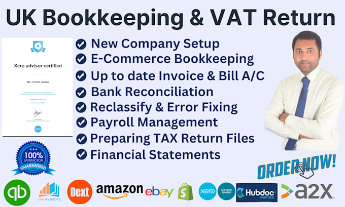 Gig Preview - Provide bank reconciliation and vat returns in quickbooks xero