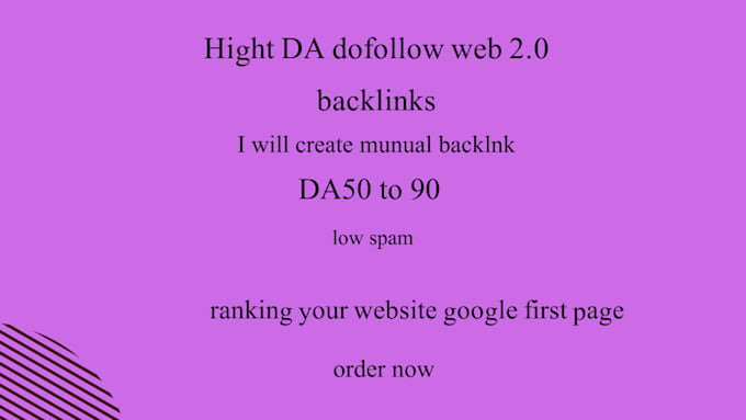 Gig Preview - Do high da backlinks