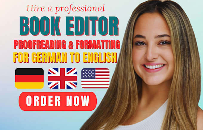 Gig Preview - Do german or english book proofreading editing formatting novel editor paperback