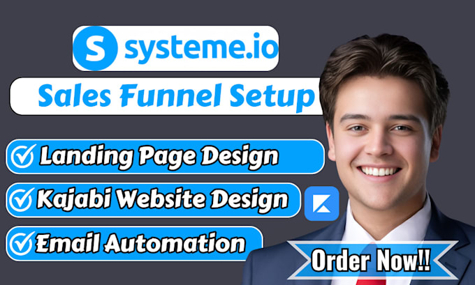 Gig Preview - Design systeme io sales funnel, kajabi website, or landing page in clickfunnels