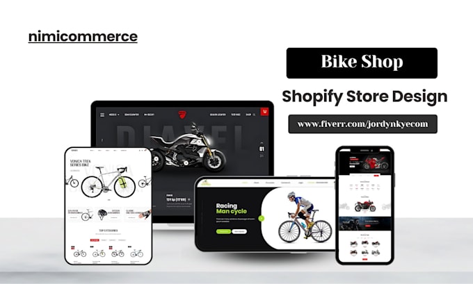 Gig Preview - Redesign bike shop shopify dropshipping store design australia usa uk france