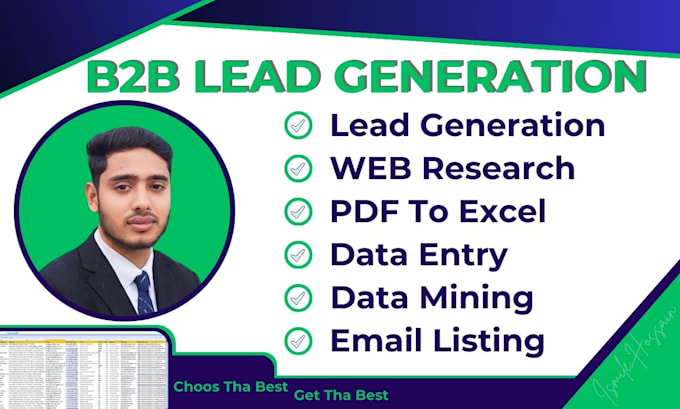 Gig Preview - Do b2b lead generation and data entry for your business