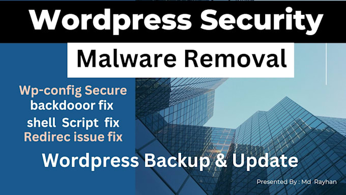 Gig Preview - Wordpress malware removal and secure website