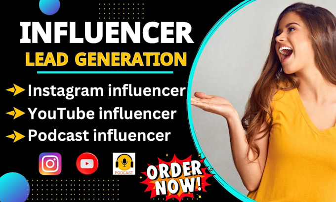 Gig Preview - Find instagram youtube and podcast influencer email list