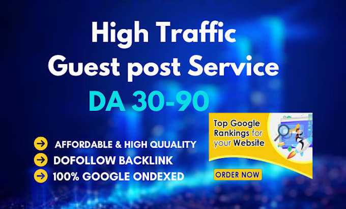 Gig Preview - Do guest post backlink, guest posting service on high da and high traffic blogs