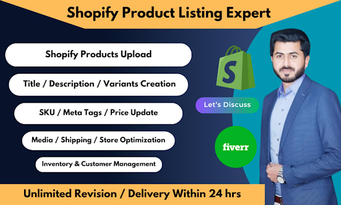 Gig Preview - Do shopify product listing, shopify product upload and shopify data entry