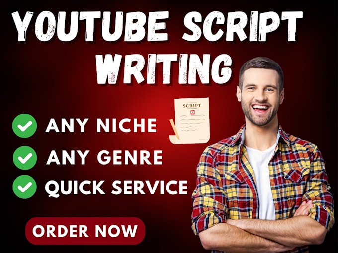 Gig Preview - Write compelling script for youtube channel plus products research