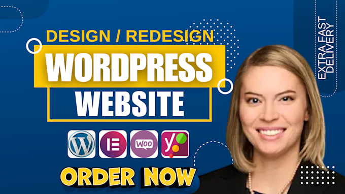 Gig Preview - Create wordpress website design, redesign wordpress business website development