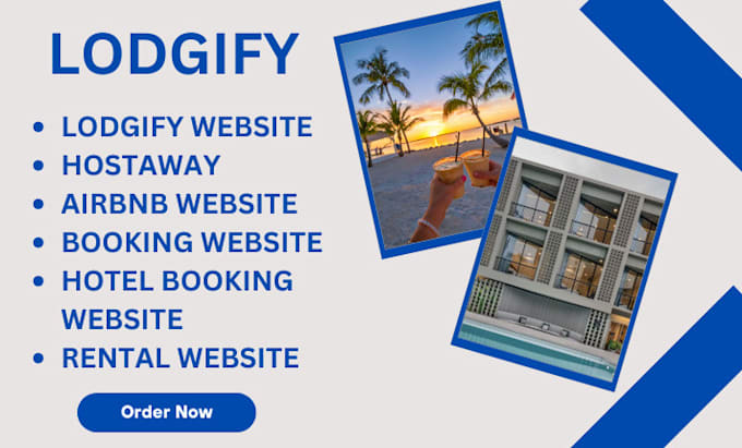 Gig Preview - Build lodgify, vacation rental, hotel website, airbnb website, host away, guesty