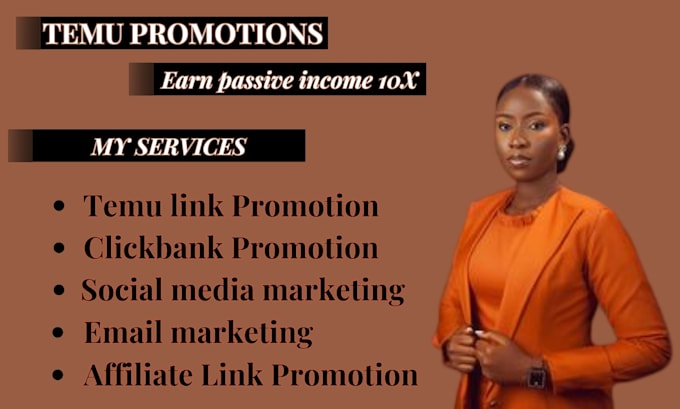 Gig Preview - Temu clickbank amazon temu affiliate marketing sales MLM refeerral link