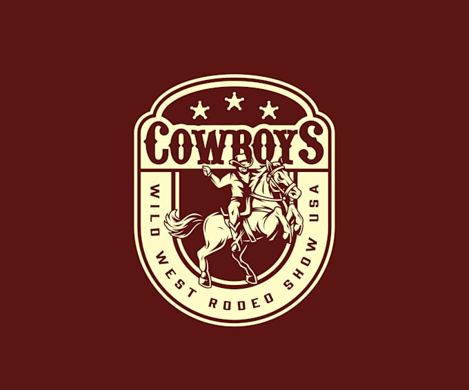 Gig Preview - Make awesome beautiful cowboy logo with my own creative thinking