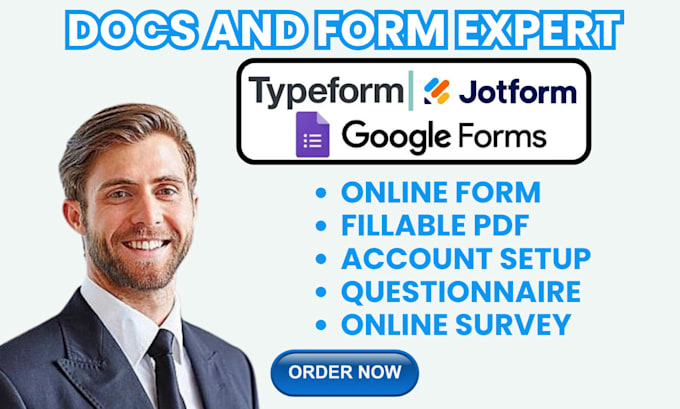 Gig Preview - Create a questionnaire fillable pdf form survey for jotform typeform google form