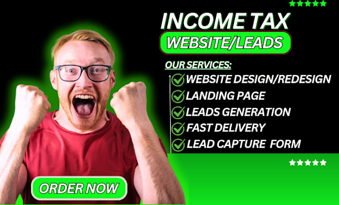 Gig Preview - Income tax leads finance website income tax website