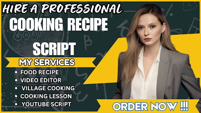 Gig Preview - Write a script on your cooking recipe village cooking youtube channel in script