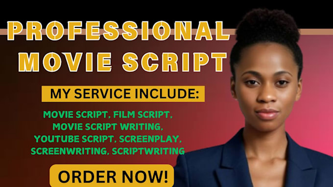 Gig Preview - Write movie script, scriptwriting, movie scriptwriting, youtube script, film