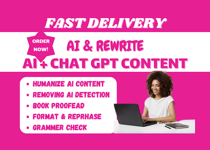 Gig Preview - Book proofread, grammar and rewrite your ai content