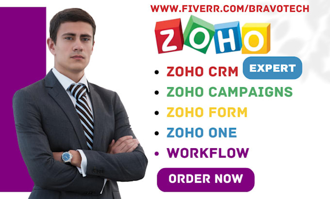 Gig Preview - Setup zoho crm zoho form zoho campaign zoho one zoho workflow zoho book