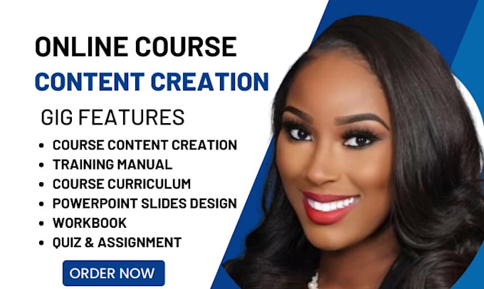 Gig Preview - Course creation,online course content creation, curriculum,online course content