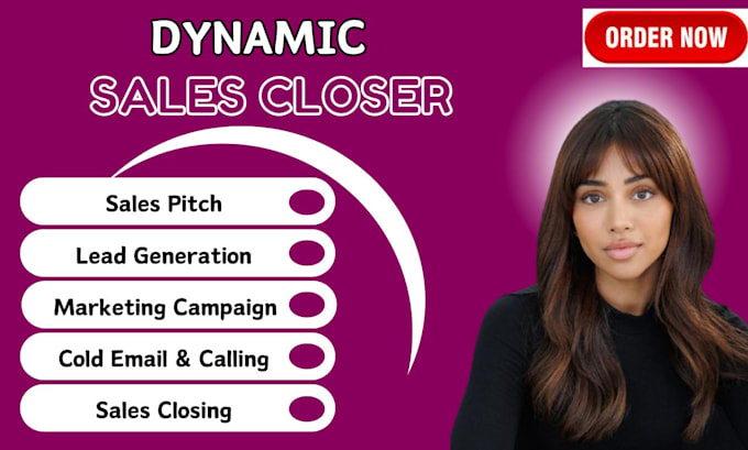 Gig Preview - Be your dynamic sales closer sales representative sales consultant sales agent