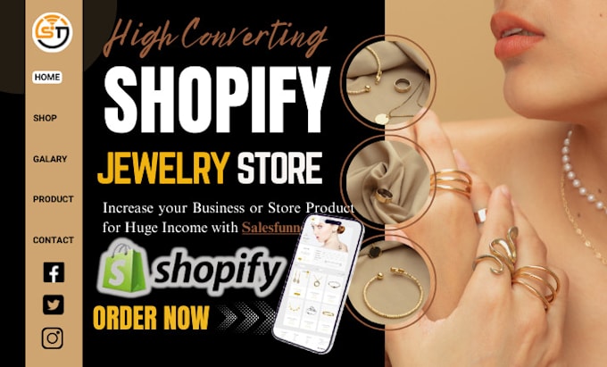 Gig Preview - Design and redesign jewelry shopify website, ecommerce online store